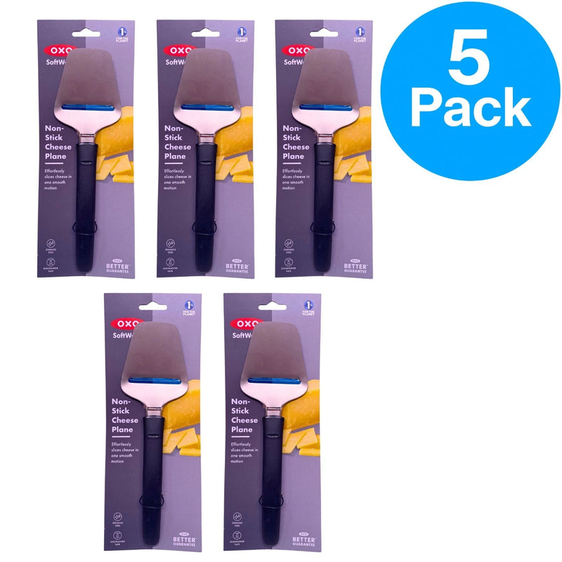 OXO SoftWorks non-stick cheese plane slicer with black ergonomic handle - 5 pack stainless steel set