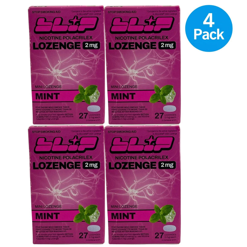 Blip Nicotine Polacrilex 2 mg Mini Lozenge Stop Smoking Aid Mint 27 Ct 4 Pack