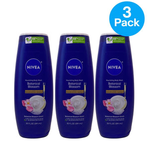 NIVEA Botanical Blossom Nourishing Body Wash 20 fl oz 3 Pack New
