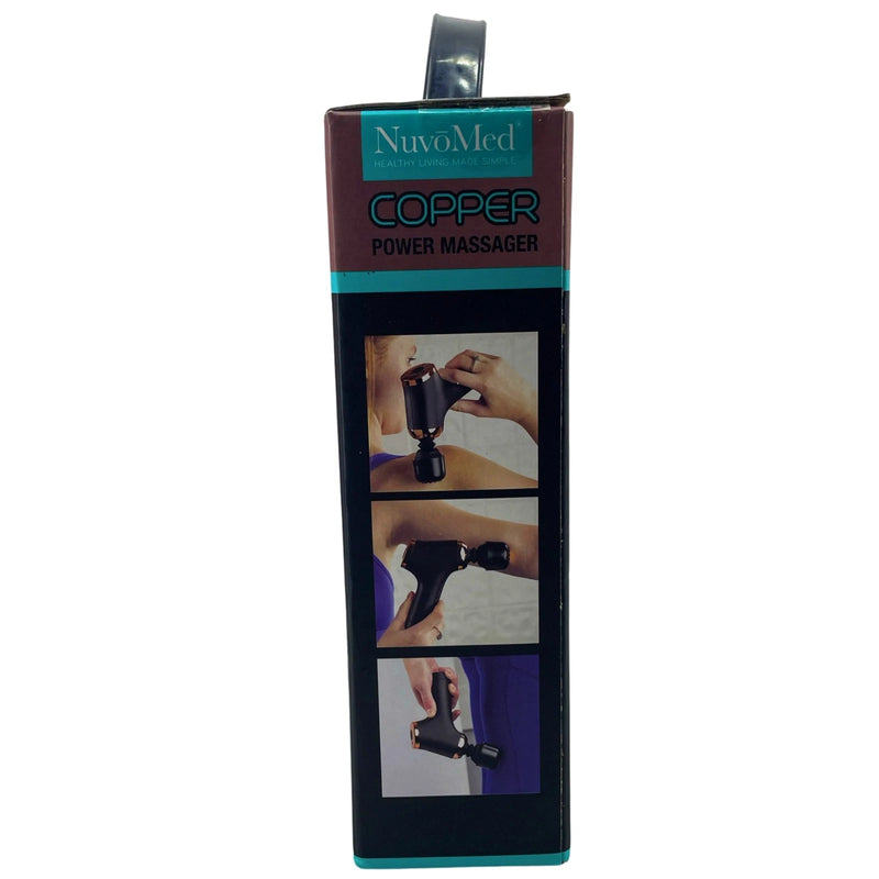 NuvoMed Copper Power Massager Handheld Rechargeable Muscle Gun 3 Heads 1 Pack