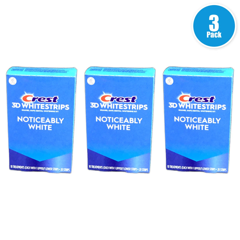 Crest 3D Whitestrip Noticeably White 10 Treatments Exp 03/28 Pack of 3 New