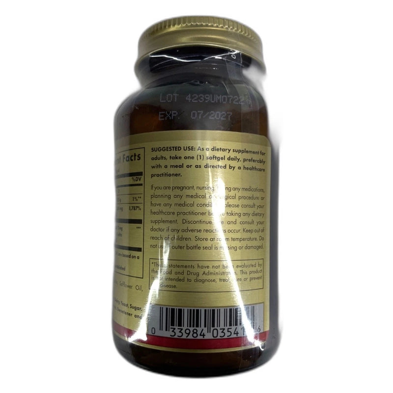 Solgar Vitamin IU Alpha Tocopherol Softgels 400 Total Exp 07/27 Pack of 4 New