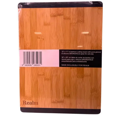 Realm Bamboo Cutting Board 15x11 Juice Groove Kitchen 1 Unit New
