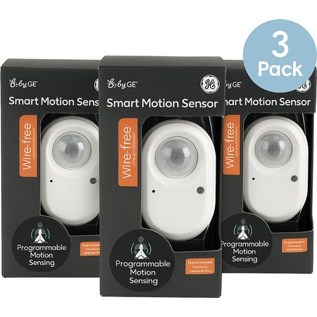GE Smart Motion Sensor Wire-Free Programmable 3 Pack - New