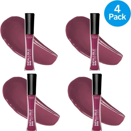 L'Oreal Infallible 8HR Pro Gloss 515 Undeniable (4 Pack) 