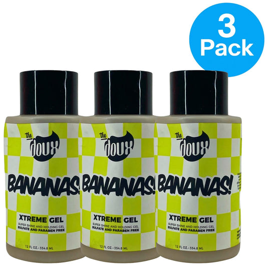 The Doux BANANAS! Xtreme Gel Super Shine Extreme Hold 12 fl oz 3 Pack New