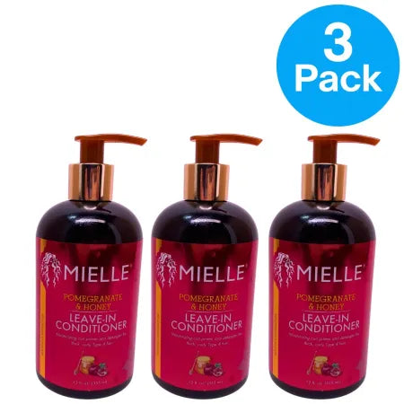 Mielle Organics Pomegranate & Honey Leave-In Conditioner 12 Oz 3-Pack New