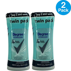 Degree UltraClear Black + White Antiperspirant 5.2 Oz 2 Pack New 11/2027