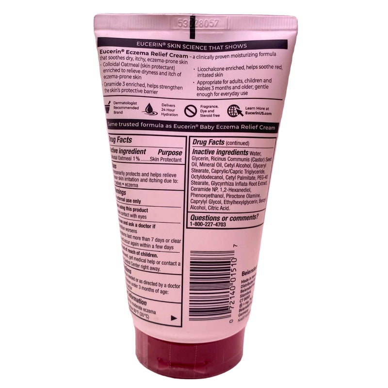 Eucerin Eczema Relief Cream Fragrance Free 5 oz 4 Pack New
