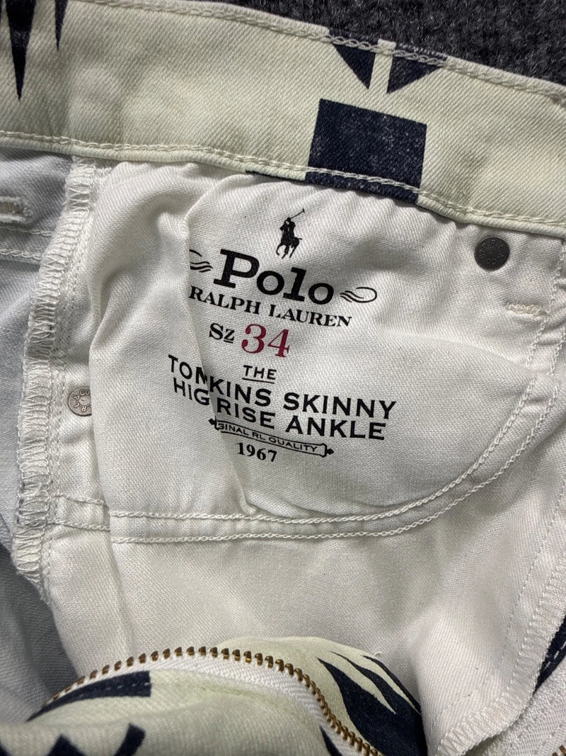 Polo Ralph Lauren Jeans Beige and blue Size 34 Women's NWOT NWT