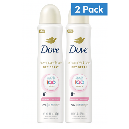 Dove Advanced Care Dry Spray Invisible Clear Finish 3.8 oz – 2 Pack New 1