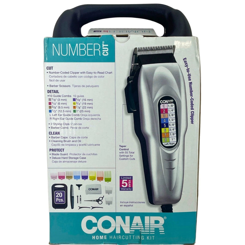 Conair Number Cut 20 Piece Home Haircutting Kit Teal Edition Clipper System New