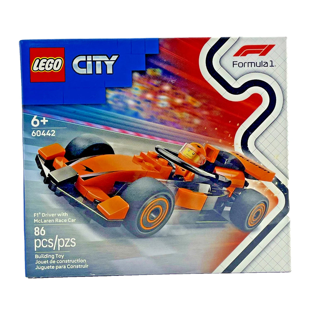 LEGO City McLaren Formula 1 Race Car 60442 Building Toy Set 86 Pieces 2 Pack