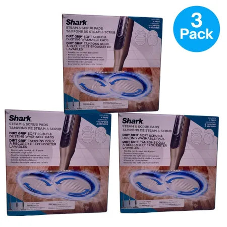 Shark Steam & Scrub Pads Dirt Grip 3 Pack replacement cleaning pads