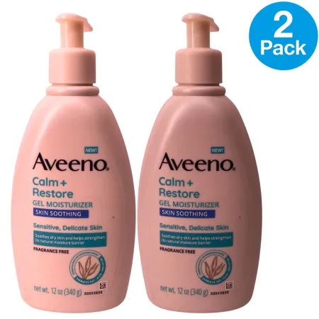 Aveeno Calm + Restore Gel Moisturizer 12 oz 2 Pack New