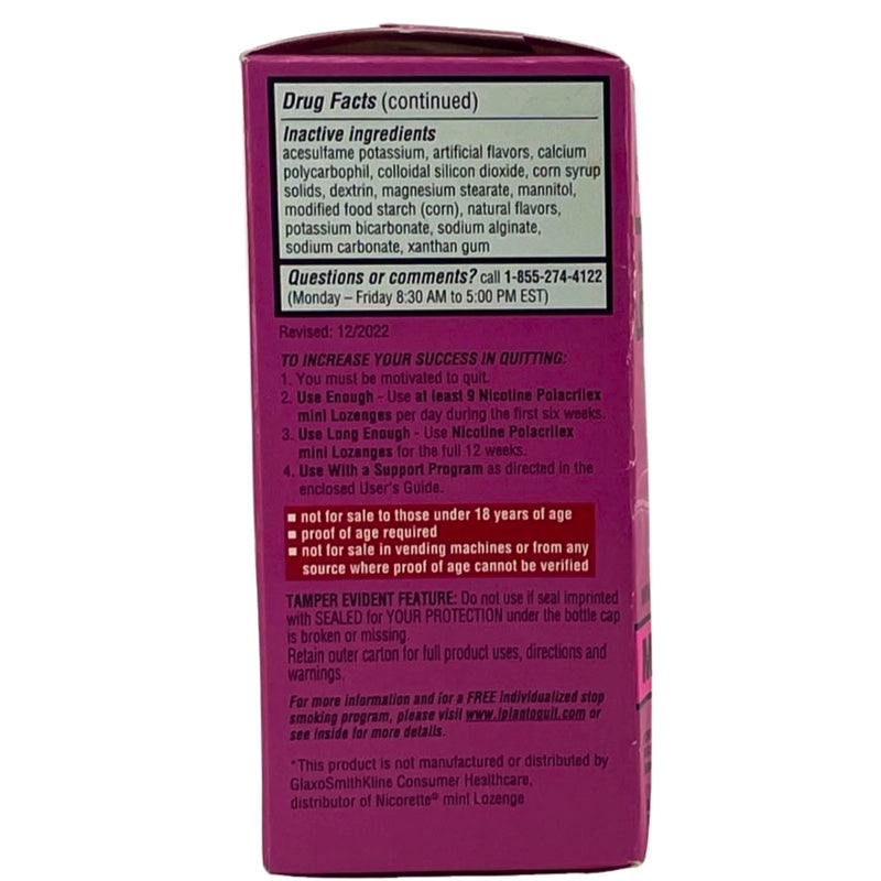 Blip Nicotine Polacrilex 2 mg Mini Lozenge Stop Smoking Aid Mint 27 Ct 4 Pack
