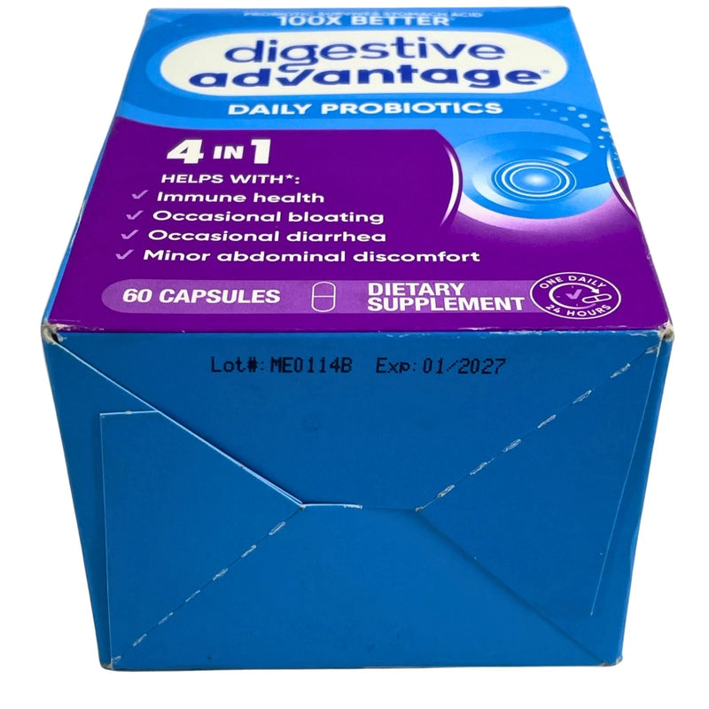 Digestive Advantage Daily Probiotics 4 in 1 Digestive & Immune Support 60 Capsul