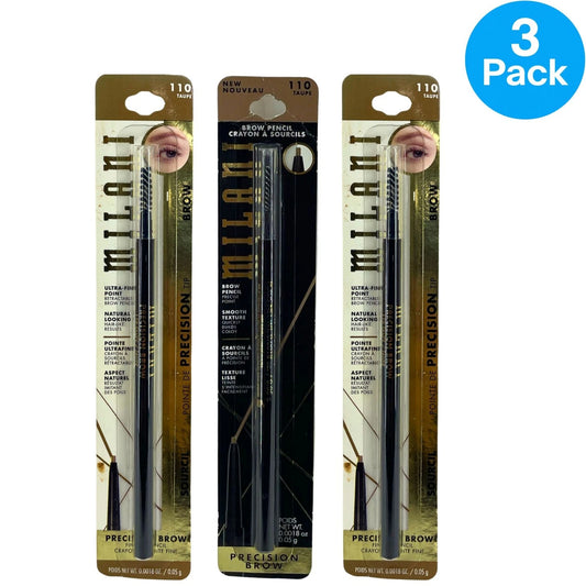 Milani Precision Brow Pencil 110 Taupe 3 Pack New