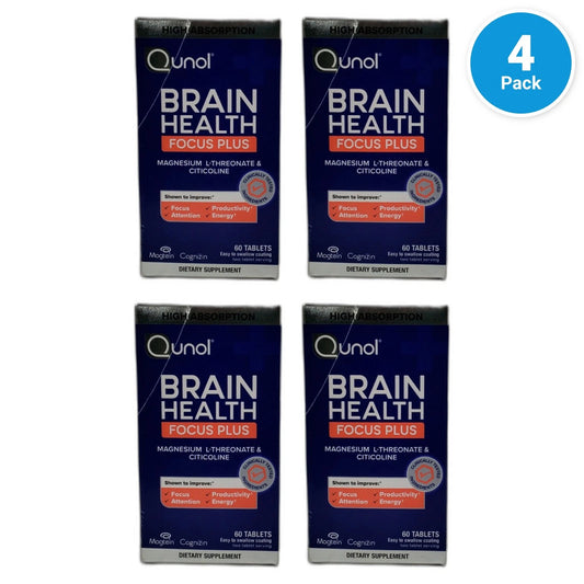 Qunol Brain Health Focus Plus Magnesium L-Threonate Exp 02/27 Pack of 4 New