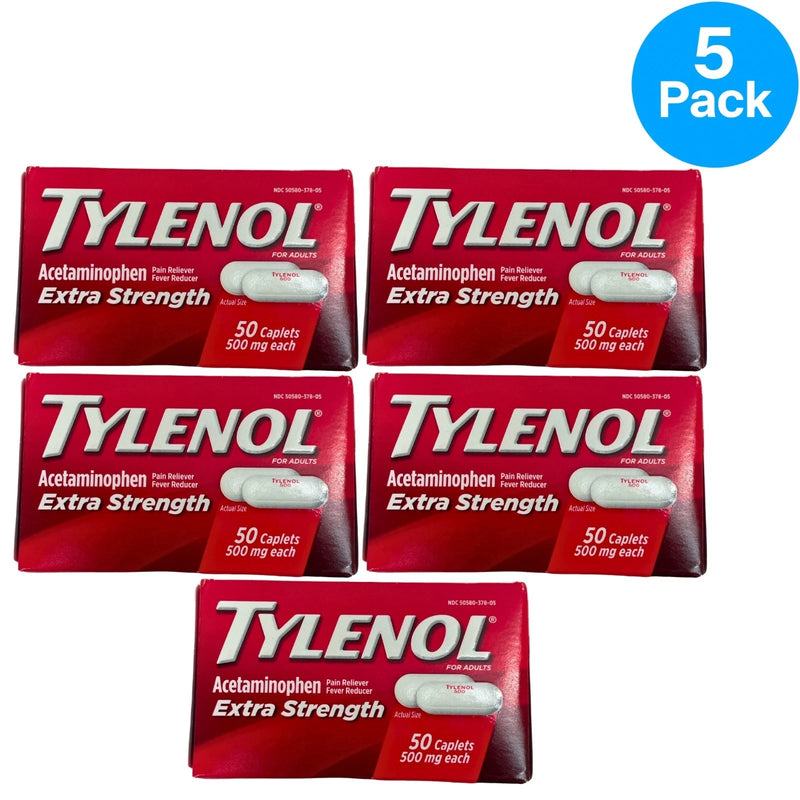 Tylenol Extra Strength Caplets Acetaminophen 500 mg Pain Reliever Exp 01/28