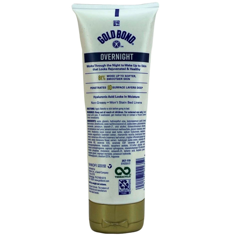 Gold Bond Overnight Body Lotion 8oz 2-Pack Deep Moisturizing Hyaluronic Acid