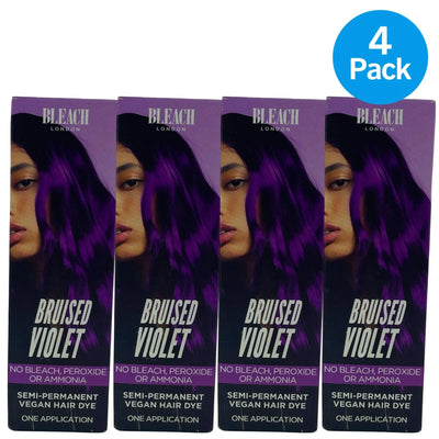 Bleach London Bruised Violet Semi-Permanent Vegan Hair Dye 5.07oz 4 Pack Lot New