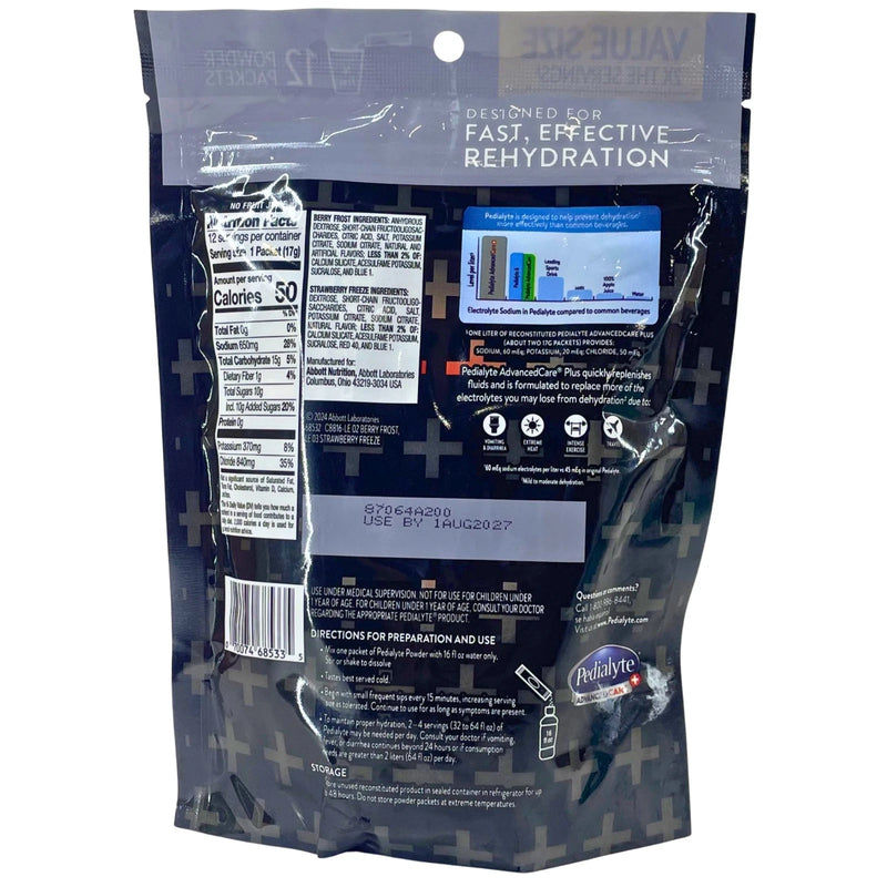 Pedialyte AdvancedCare Plus Electrolyte Powder Packets Berry Strawberry 1 Pack