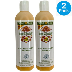 Creme of Nature Mango & Shea Butter Ultra-Moisturizing Shampoo 2 Pack New
