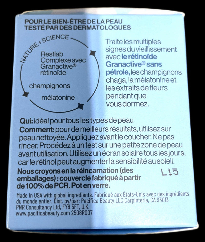 Pacifica Wake Up Beautiful Overnight Retinol Cream 1.7oz Pack of 1 New
