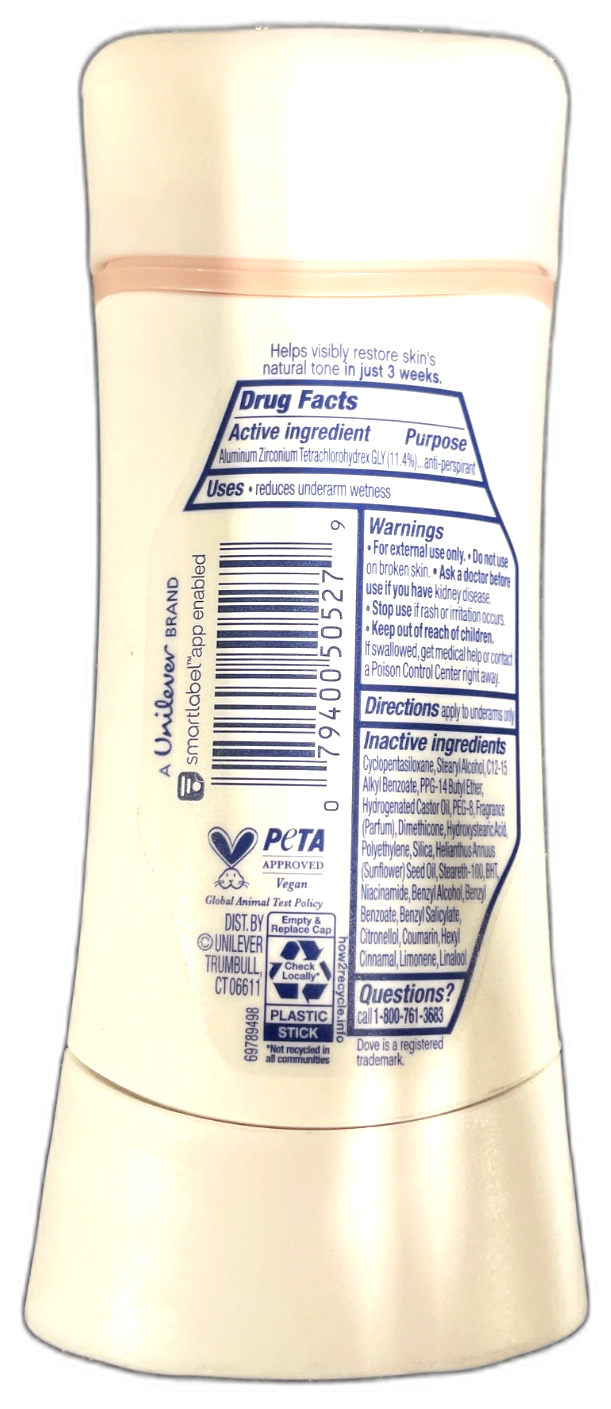 Dove Antiperspirant Deodorant Stick Even Tone Shea 48h Exp 01/28 Pack of 1 New