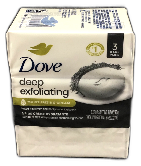 Dove Deep Exfoliating Beauty Bar Charcoal Powder 3.17oz Pack of 1 New