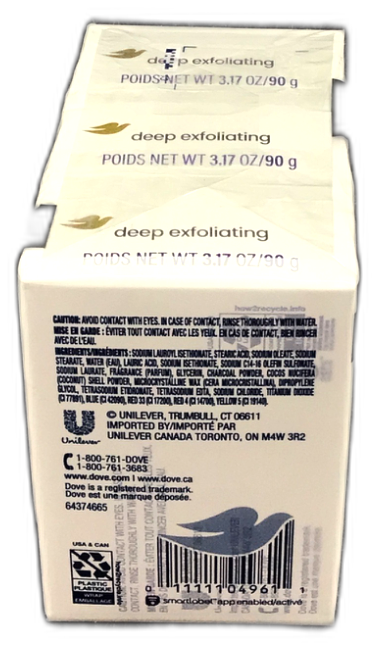 Dove Deep Exfoliating Beauty Bar Charcoal Powder 3.17oz Pack of 1 New
