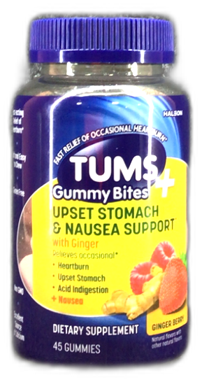 TUMS Gummy Bites Ginger Berry 45ct Exp 08/27 Pack of 1 New