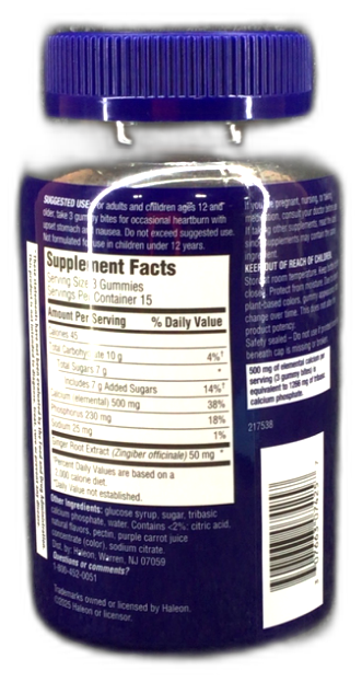 TUMS Gummy Bites Ginger Berry 45ct Exp 08/27 Pack of 1 New