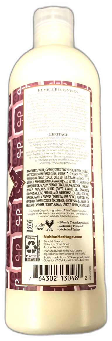 Nubian Heritage Goats Milk Chai Body Lotion Rose 13oz Pack of 1 New