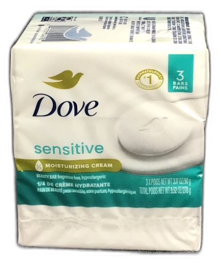 Dove Sensitive Skin Beauty Bar Unscented 3.17oz Pack of 1 New