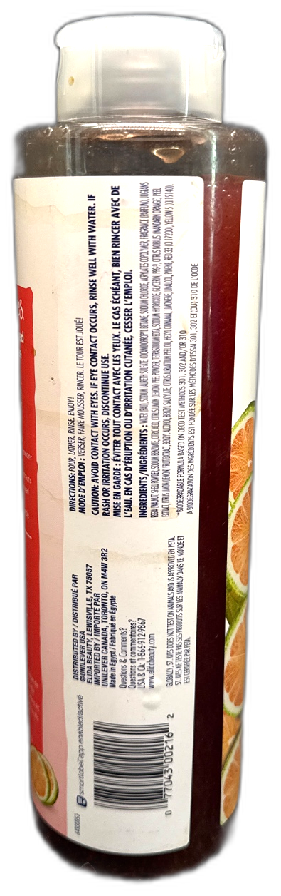 Body Wash Lemon Mandarin Orange 22oz Paraben Free Pack of 1 New