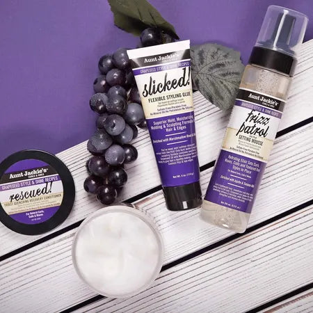 Aunt Jackie's Curls & Coils Grapeseed Collection Frizz Patrol Anti-Poof Setting Mousse, 8.5 fl oz, Unisex 4