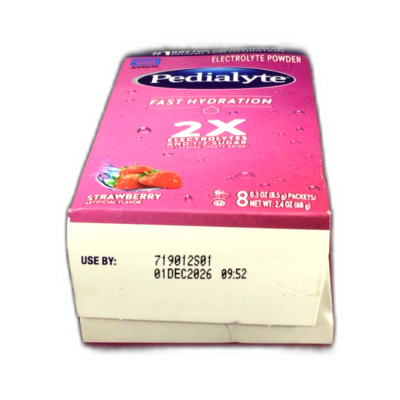 Pedialyte Fast Hydration Electrolyte Powder Strawberry Exp 12/26 Pack of 1 New