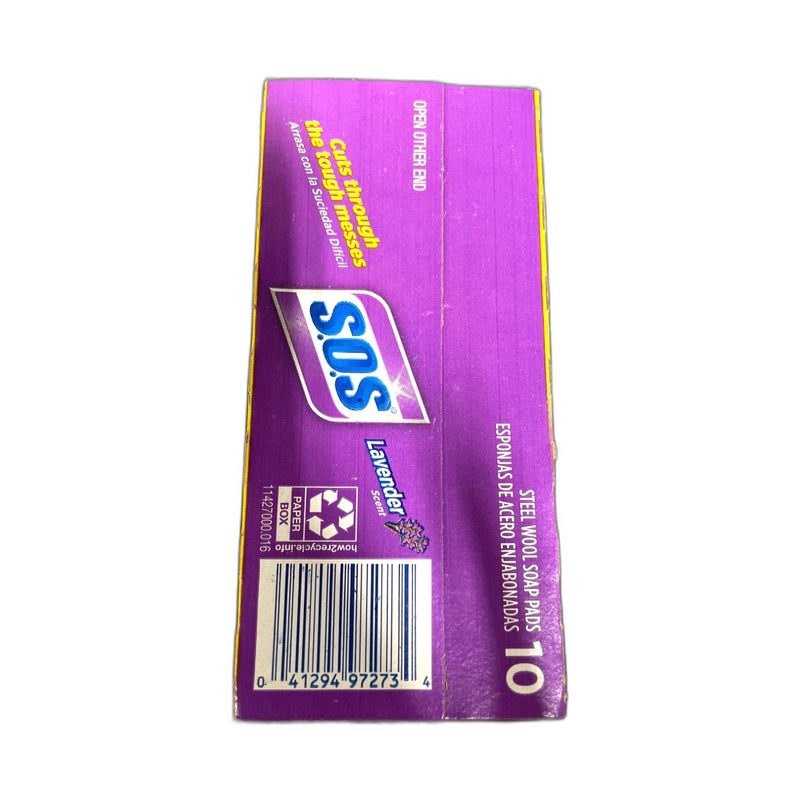 S.O.S Steel Wool Soap Pads Lavender 10ct Pack of 1 New