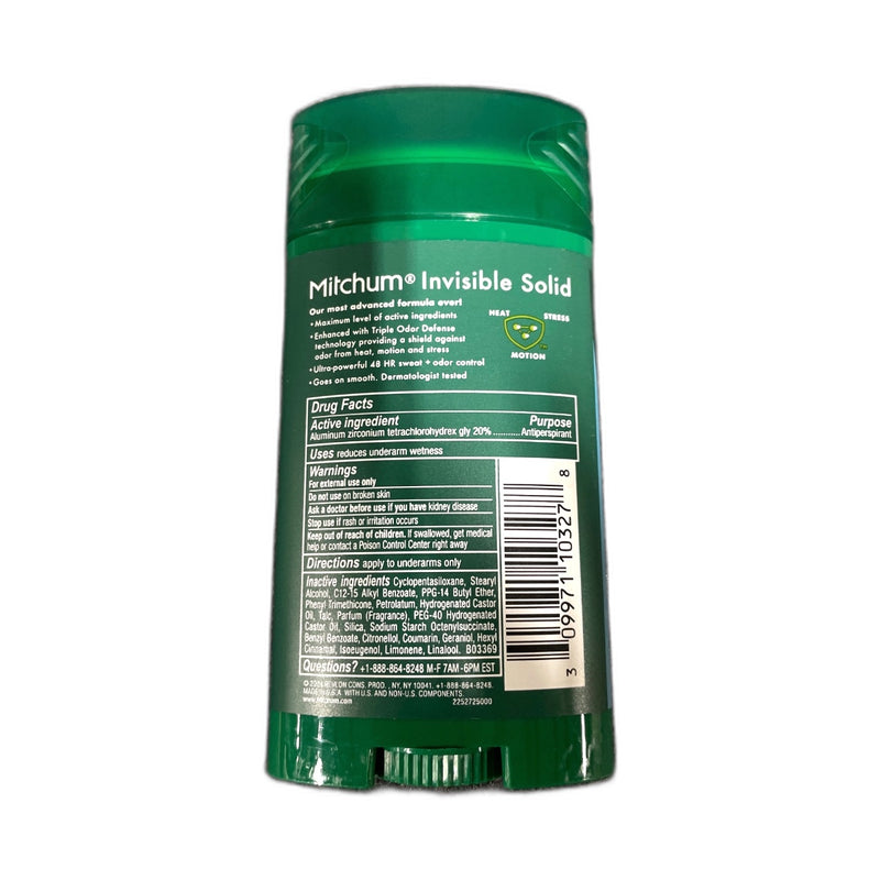 Mitchum Advanced Clean Control Deodorant 2.7oz Pack of 1 New