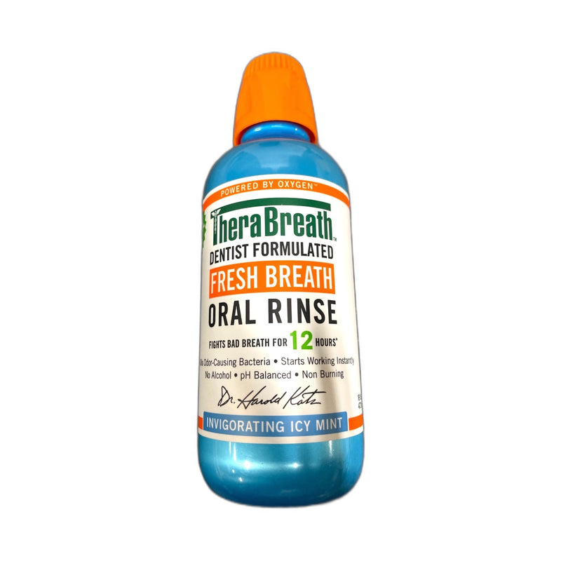 TheraBreath Whitening Icy Mint Oral Rinse 16oz Exp 10/28 Pack of 1 New
