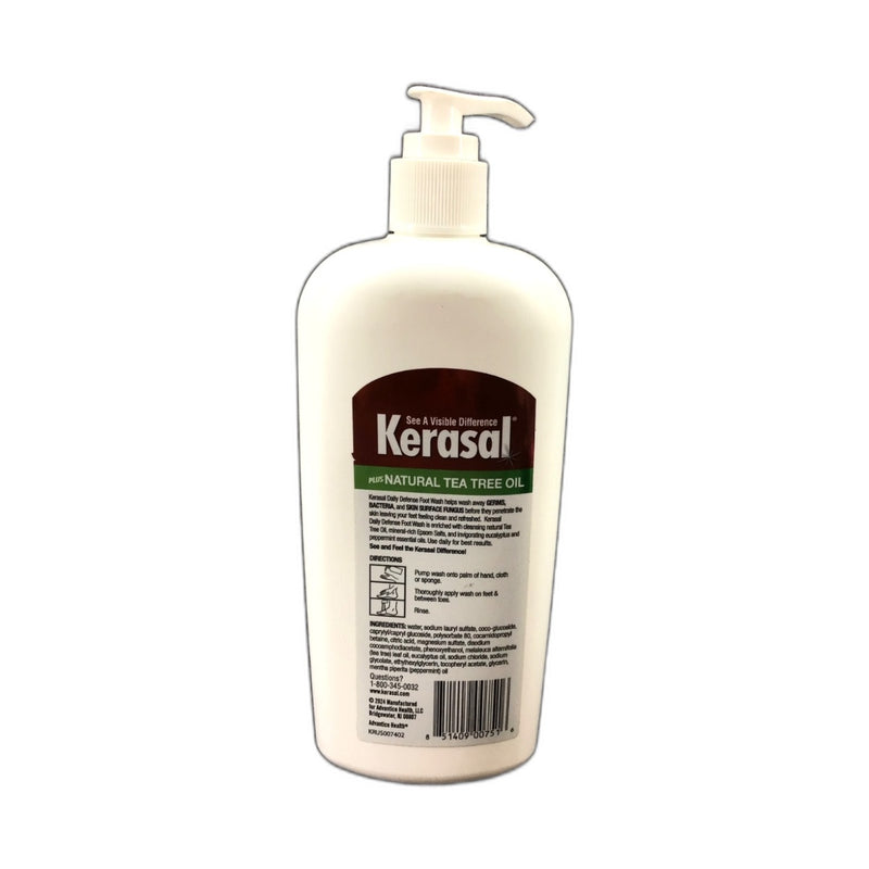 Kerasal Daily Defense Foot Wash Cleanser 12oz Tea Tree Salt Pack of 1 New