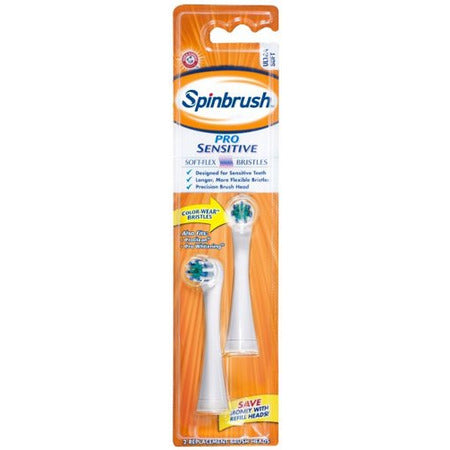 Spinbrush Pro Sensitive Ultra Soft Replacement Brush Heads, 2ct